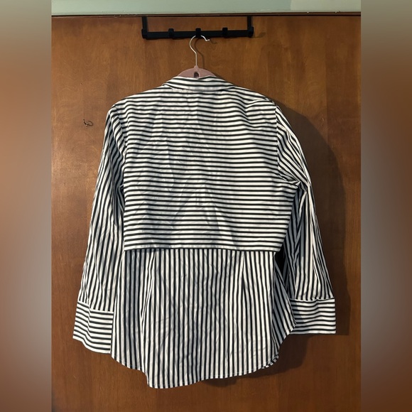 Chicos Black Label Striped Side-Tie Shirt - Picture 7 of 7